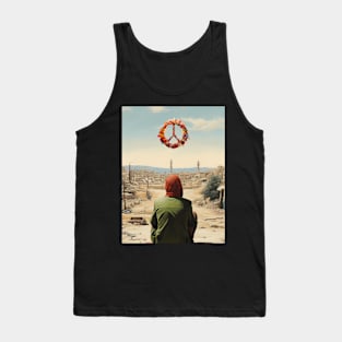 Peace Imperative: Navigating Divisiveness in a World Torn Apart  on a Dark Background Tank Top